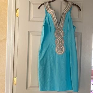 Lilly Pulitzer Ice blue Shirt Dress Sz6 Like New condition..